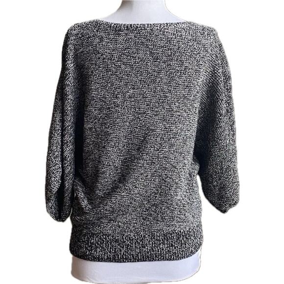 CHAUS Scoop Neck Dolman 3/4 Bat Wing Sleeve Marled Knit Sweater‎ Oversized SZ S - Picture 3 of 6